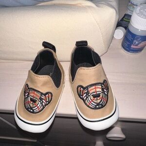Burberry Beige Bear Embroidered Kids Sneakers